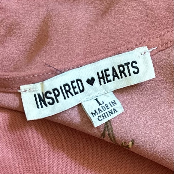 Inspired Hearts Soft Coral Scattered Floral Open Back Puff Sleeve Maxi Dress NWT - Picture 3 of 13